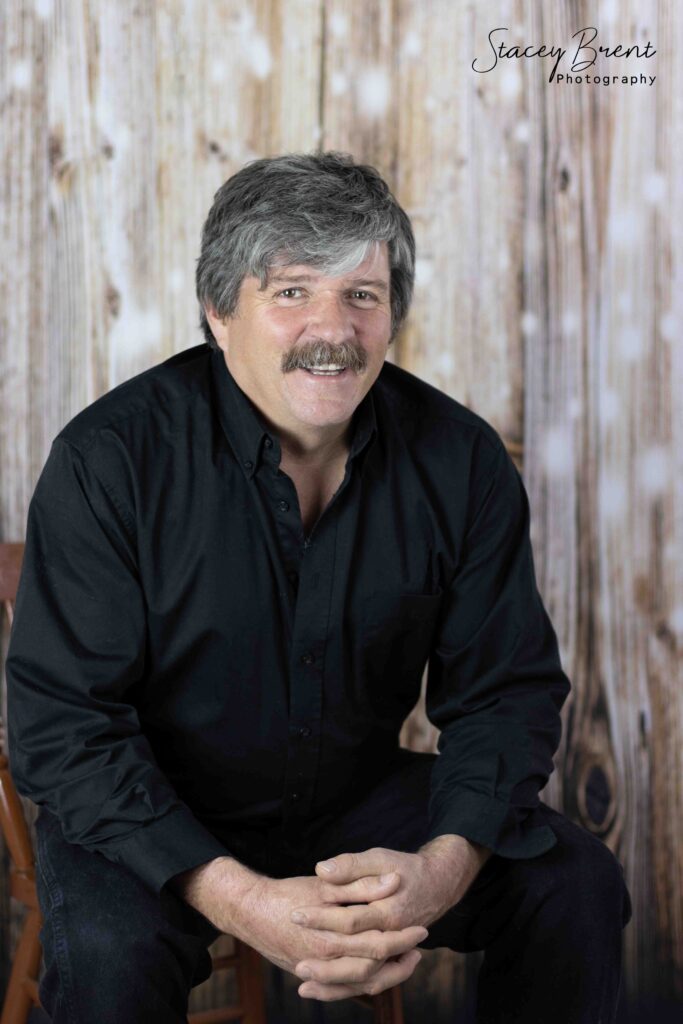 Portrait in Studio of Mature Man. Stacey Brent Photography, Central Newfoundland.