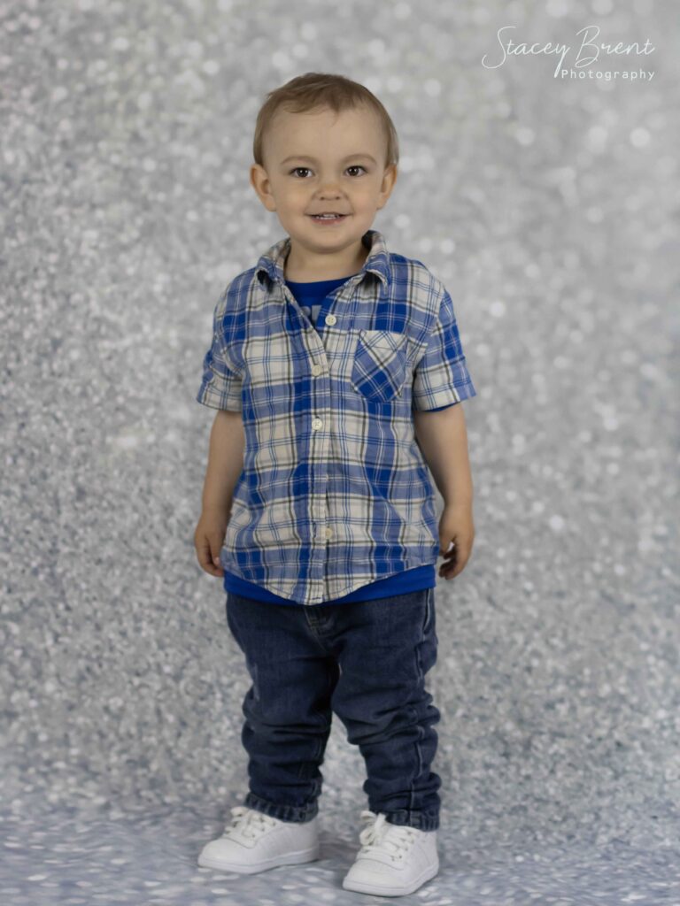 Smiling Toddler-Kid in Studio. Stacey Brent Photography, Central Newfoundland.