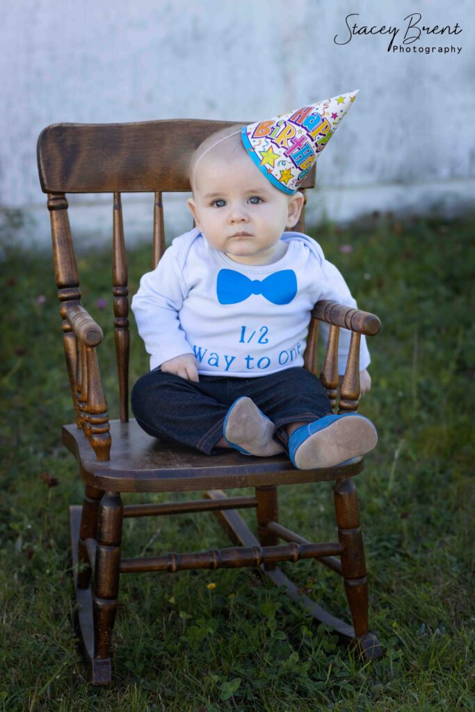 Half birthday 6 months old toddler. Stacey Brent Photography, Central Newfoundland.