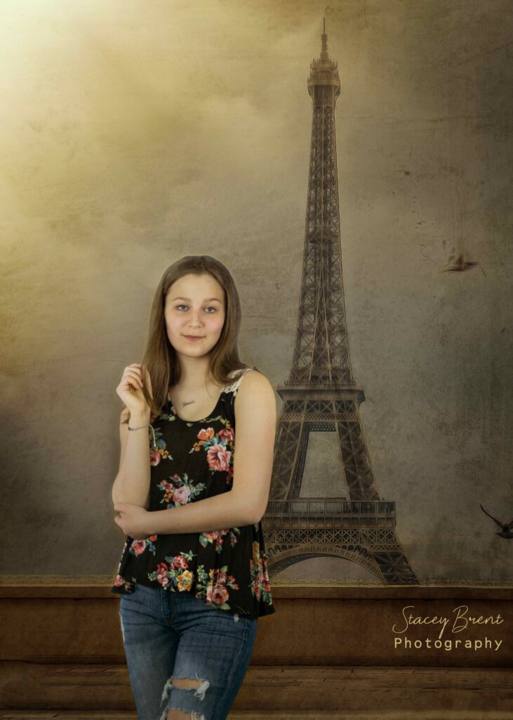 Teenager in Paris composite by Stacey Brent Photography. Newfoundland, Canada