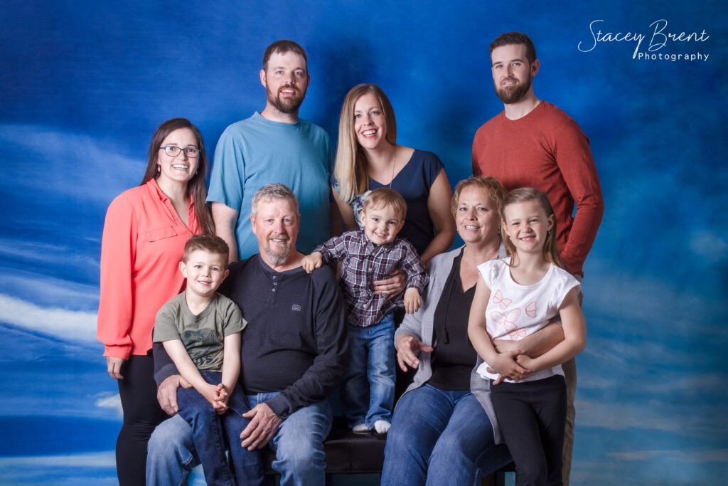 Family Portrait in Studio. Stacey Brent Photography, Central Newfoundland.