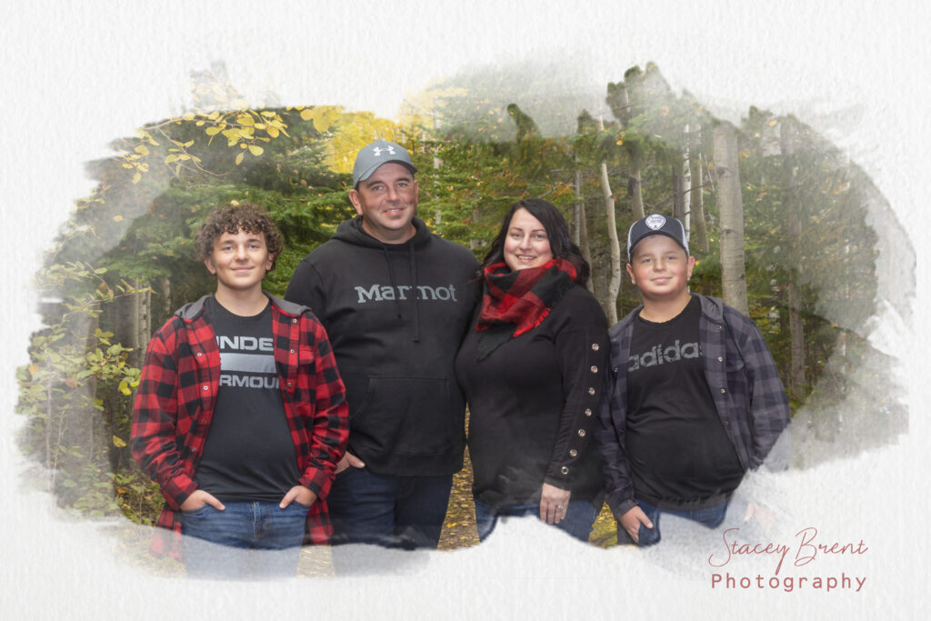 Family Session during the Fall in canvas. Stacey Brent Photography, Central Newfoundland.