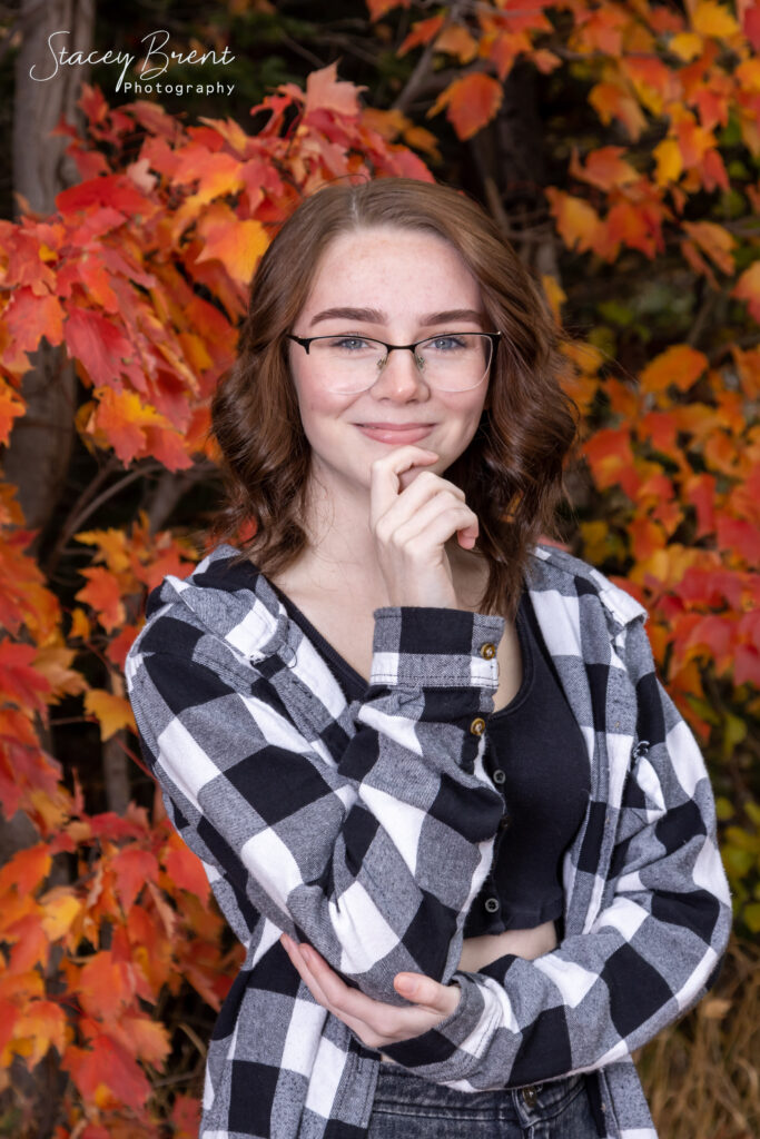 Family Session of woman during the Fall. Stacey Brent Photography, Central Newfoundland.