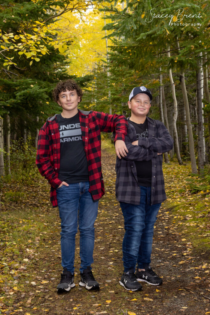 Family Sessions of brothers lookig cool. Stacey Brent Photography, Central Newfoundland.