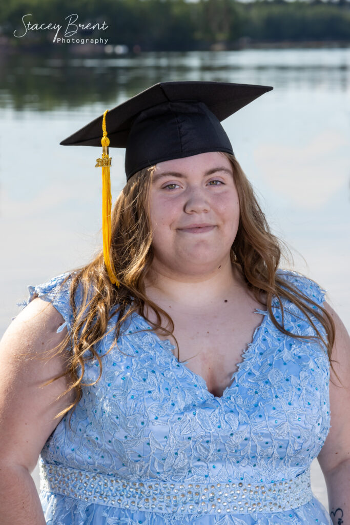 Senior Graduate with cap. Stacey Brent Photography, Central Newfoundland.